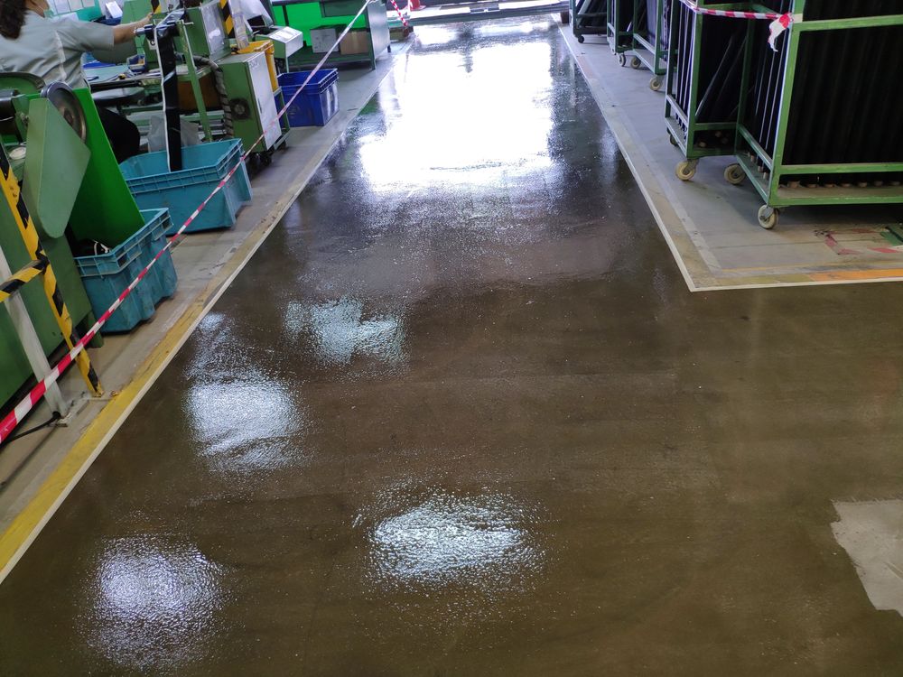 งานซ่อมแซมพื้นโรงงานแตกร่อนด้วย Mortar