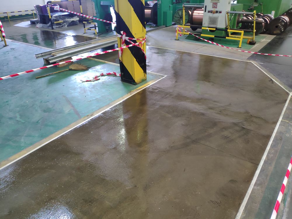 งานซ่อมแซมพื้นโรงงานแตกร่อนด้วย Mortar