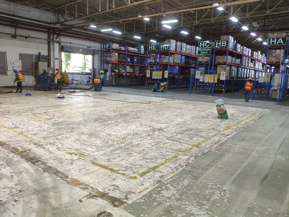 งานเคลือบพื้นอีพ็อกซี่กันลื่น ( Epoxy Non-Slip ) โรงงานจังหวัดระยอง