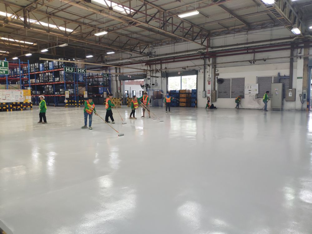 งานเคลือบพื้นอีพ็อกซี่กันลื่น ( Epoxy Non-Slip ) โรงงานจังหวัดระยอง