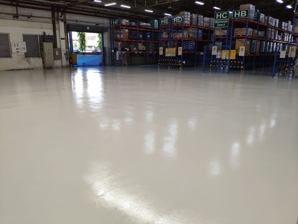 งานเคลือบพื้นอีพ็อกซี่กันลื่น ( Epoxy Non-Slip ) โรงงานจังหวัดระยอง