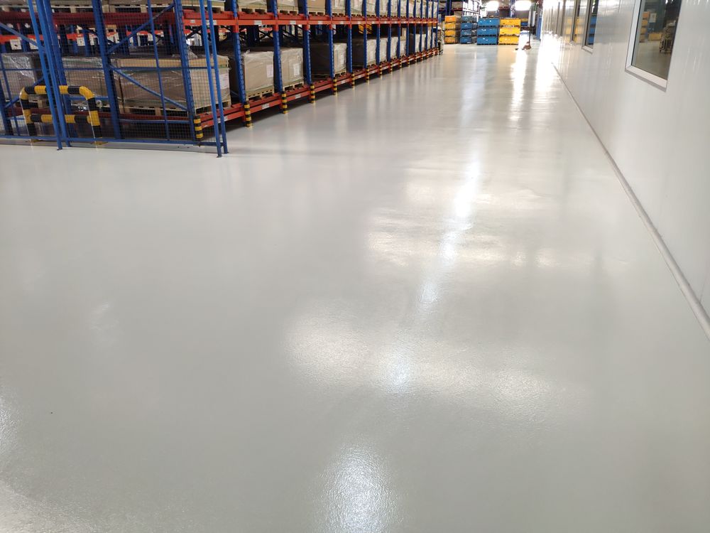งานเคลือบพื้นอีพ็อกซี่กันลื่น ( Epoxy Non-Slip ) โรงงานจังหวัดระยอง